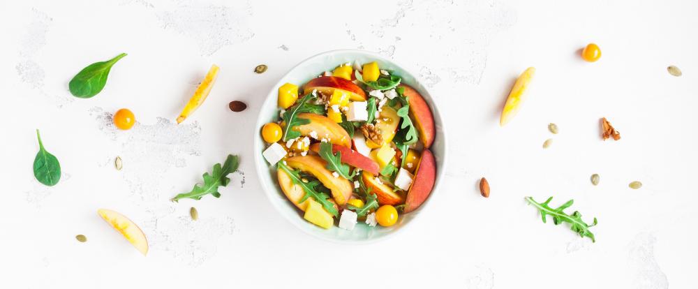 Peach on a salad